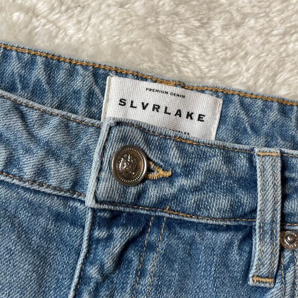 SLVRLAKE | Medium Wash Mid Rise Kick Flare Scarlett Style Jeans | Women's Sz 30 - Picture 8 of 10
